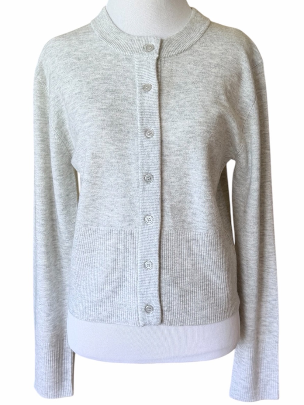 SOHO & STELLA Light Gray Button Cardigan